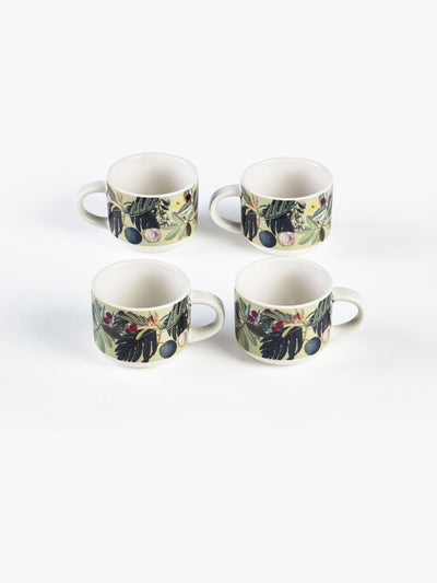 Next Kew Gardens Set of 4 Green Bloom Espresso Mugs- Buy online at McGrocer