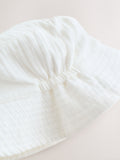 White crinkle baby bucket hat in cotton, UK version