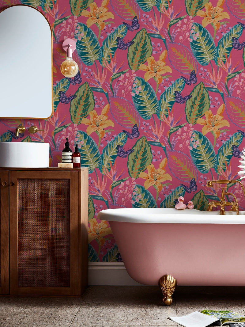 Graham & Brown Hot Pink Envy Eden 10M Wallpaper