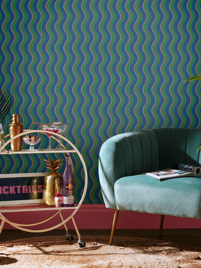 Next Graham & Brown Neon Nights Making Waves Wallpaper 52cm x 10m- Buy online at McGrocer