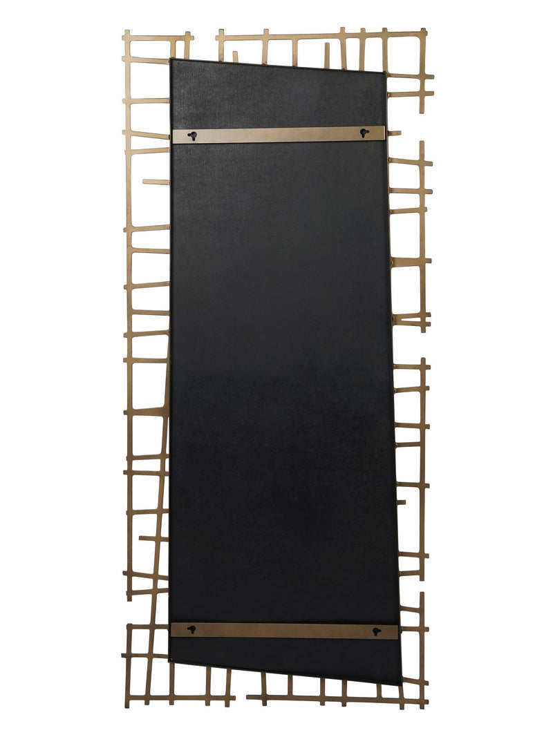 Libra Interiors gold lattice wall mirror brass finish 140cm x 62cm, UK version