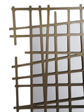 Libra Interiors Gold Lattice Wall Decor Mirror Brass Finish