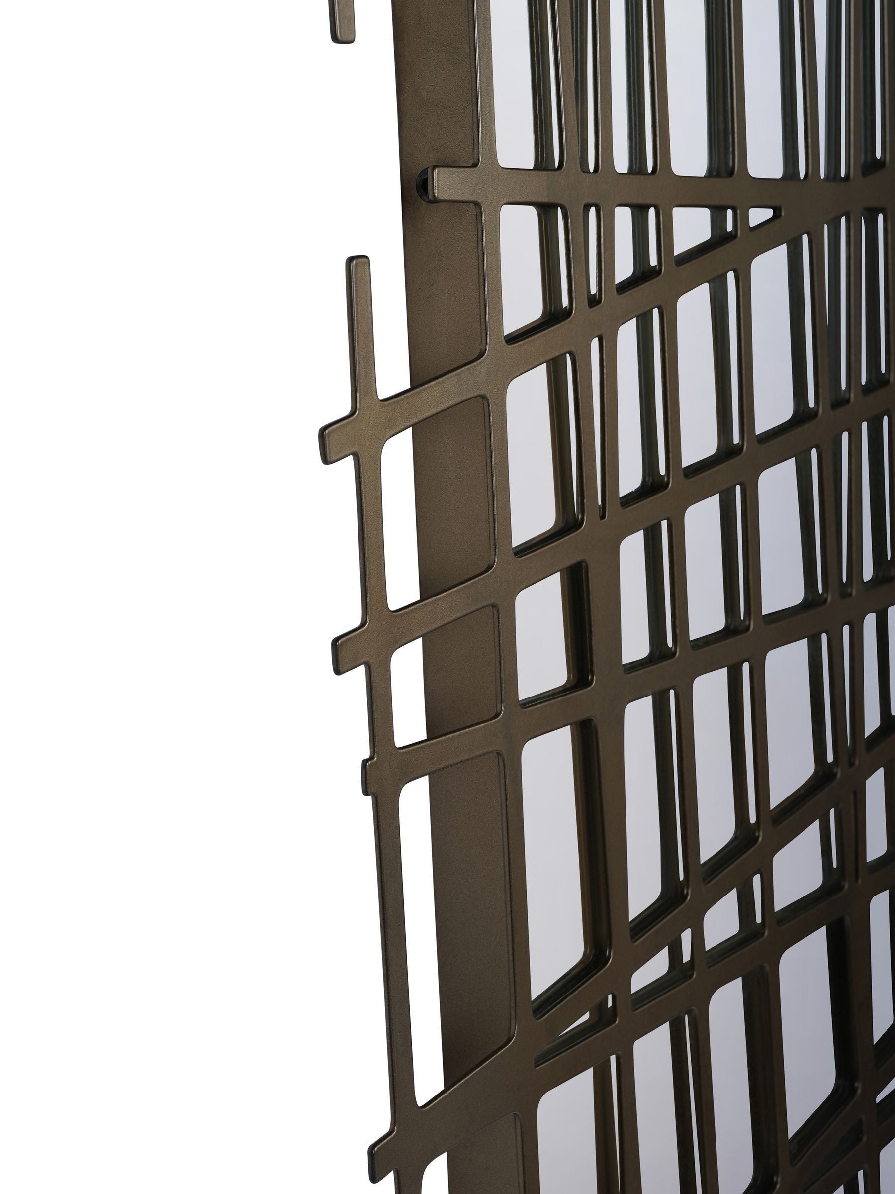 Libra Interiors gold lattice wall mirror brass finish 140cm x 62cm, UK version