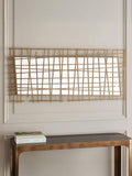 Libra Interiors gold lattice wall mirror brass finish 140cm x 62cm, UK version