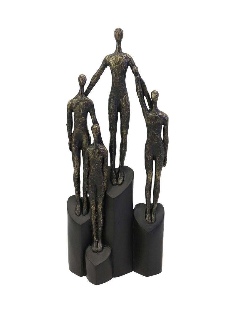 Libra Interiors bronze abstract family sculpture on hearts plinth 41.5cm, UK version
