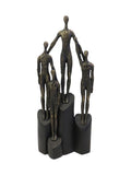 Libra Interiors bronze abstract family sculpture on hearts plinth 41.5cm, UK version