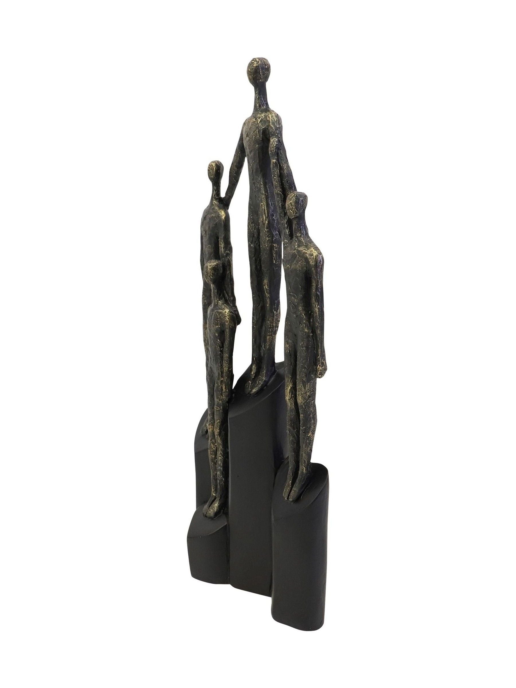 Libra Interiors bronze abstract family sculpture on hearts plinth 41.5cm, UK version