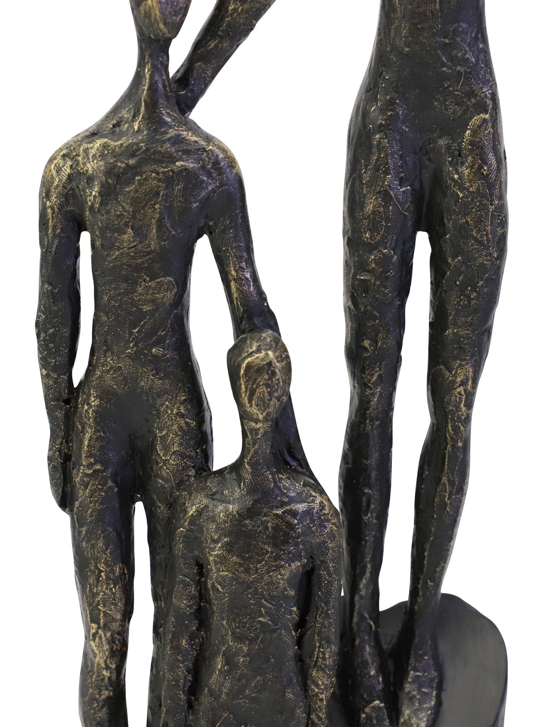Libra Interiors bronze abstract family sculpture on hearts plinth 41.5cm, UK version