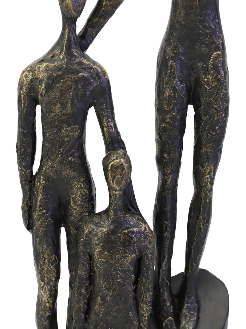 Libra Interiors bronze abstract family sculpture on hearts plinth 41.5cm, UK version
