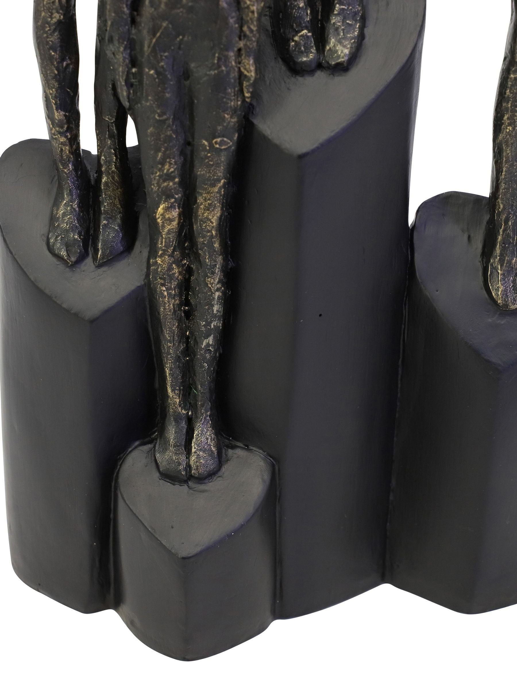 Libra Interiors bronze abstract family sculpture on hearts plinth 41.5cm, UK version