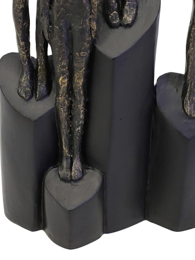 Libra Interiors bronze abstract family sculpture on hearts plinth 41.5cm, UK version