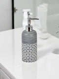 Showerdrape grey floral bathroom accessory set 4, imported from the UK