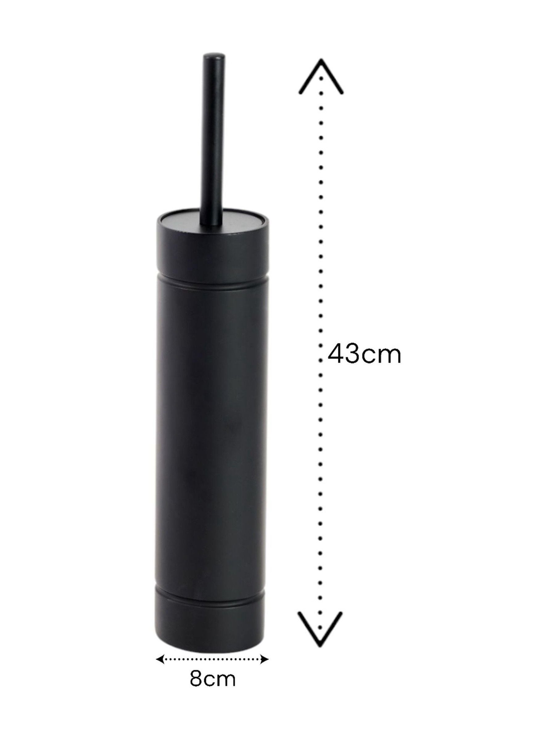 Showerdrape Black Draco Slimline toilet brush and holder (British brand)