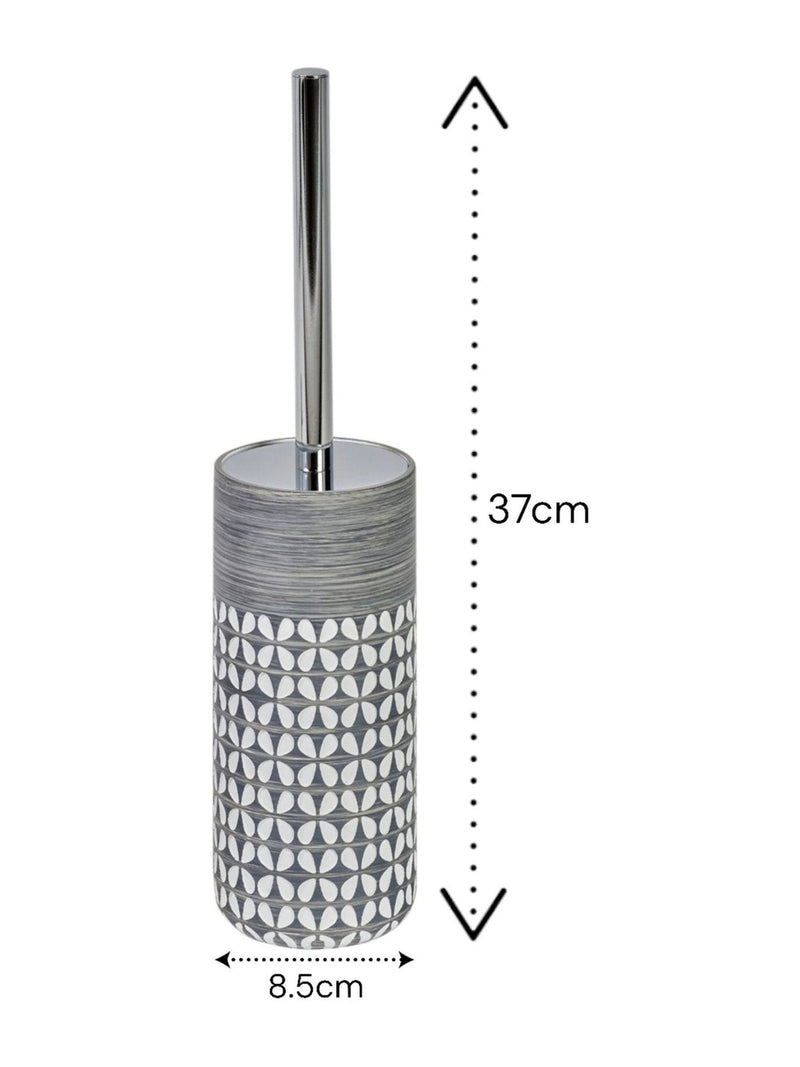 Showerdrape Grey Ravello Geo toilet brush (British brand)