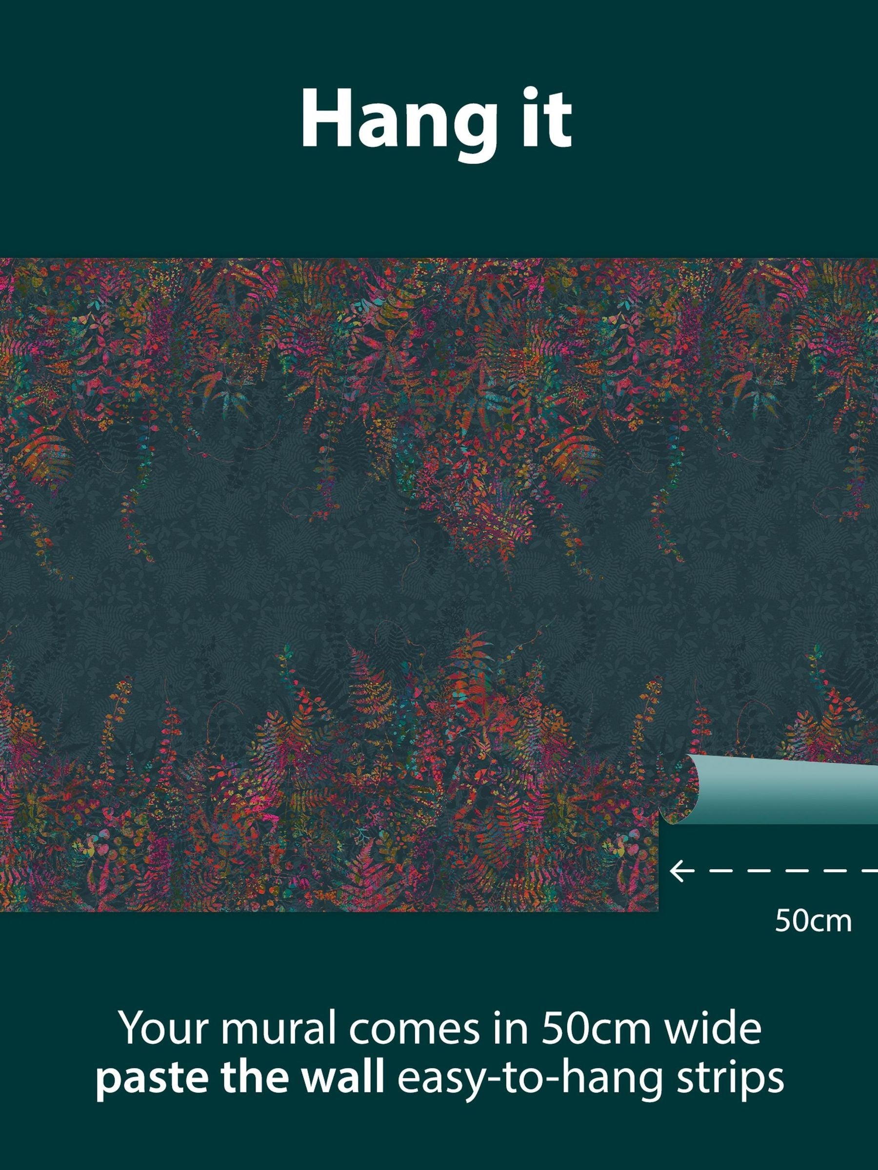 Clarissa Hulse rainbow wallpaper sample A4 cascading kaleidoscope mural, UK version