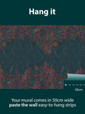 Clarissa Hulse rainbow wallpaper sample A4 cascading kaleidoscope mural, UK version