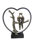 Libra Interiors bronze lovers on branch LED light sculpture 32cm, UK version
