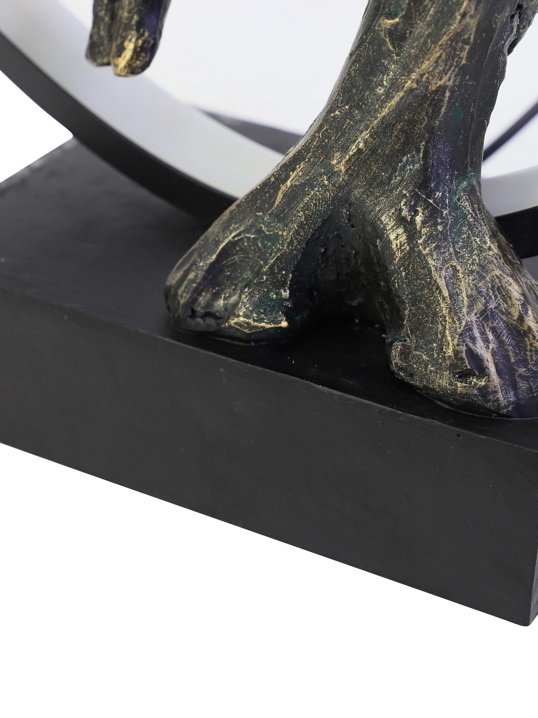 Libra Interiors bronze lovers on branch LED light sculpture 32cm, UK version