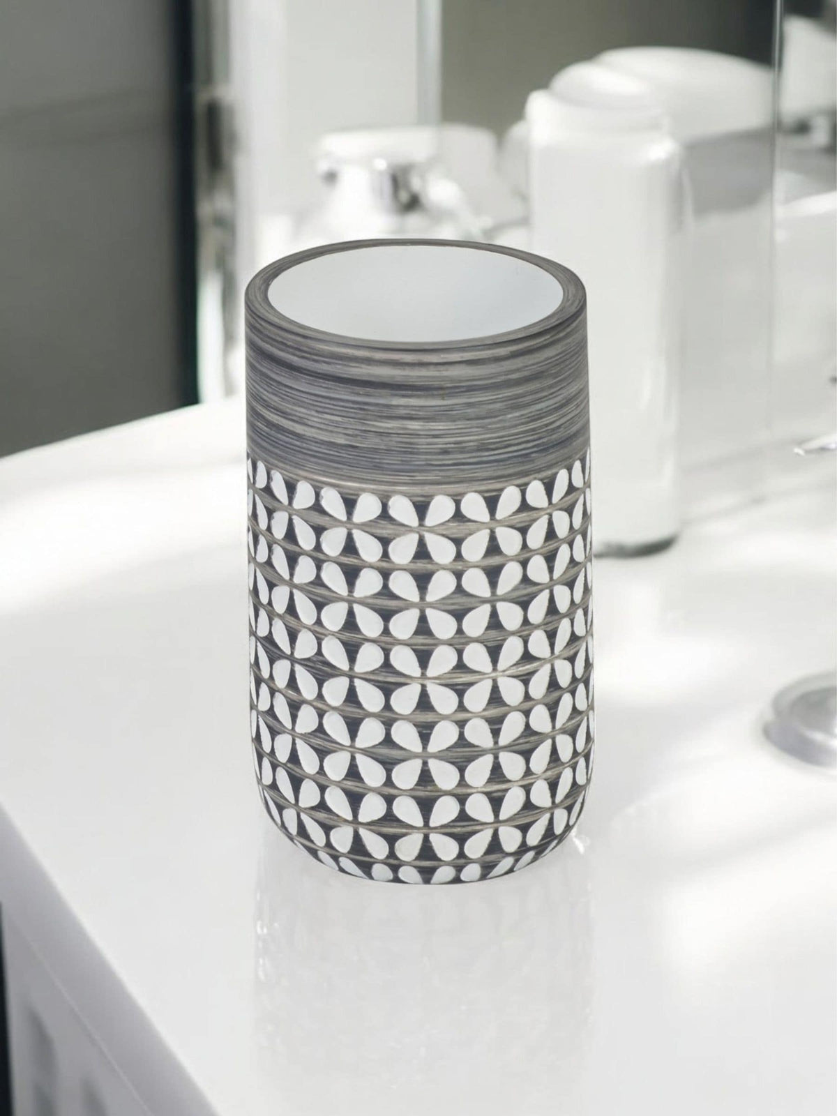 Showerdrape Ravello Geo Tumbler grey white, UK version