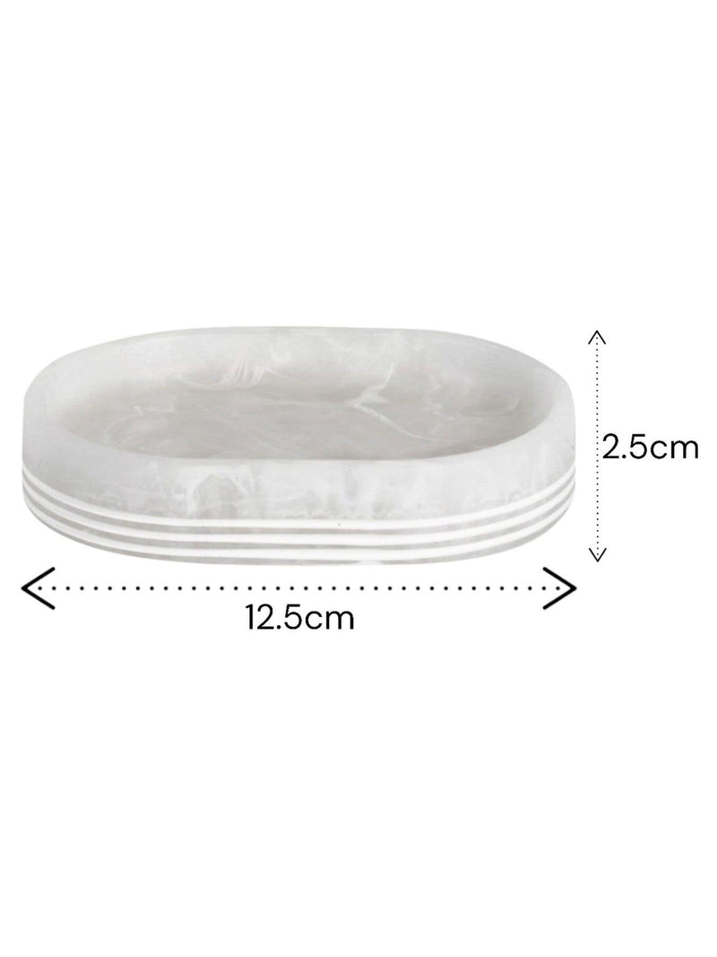 Showerdrape Bianco Frost Onyx resin soap dish (British brand)