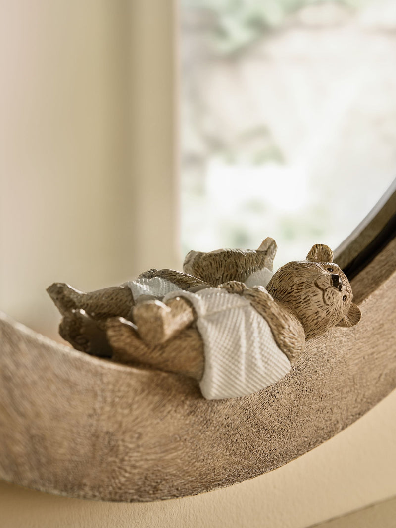 Natural Bertie Bear bathroom wall mirror, imported from the UK