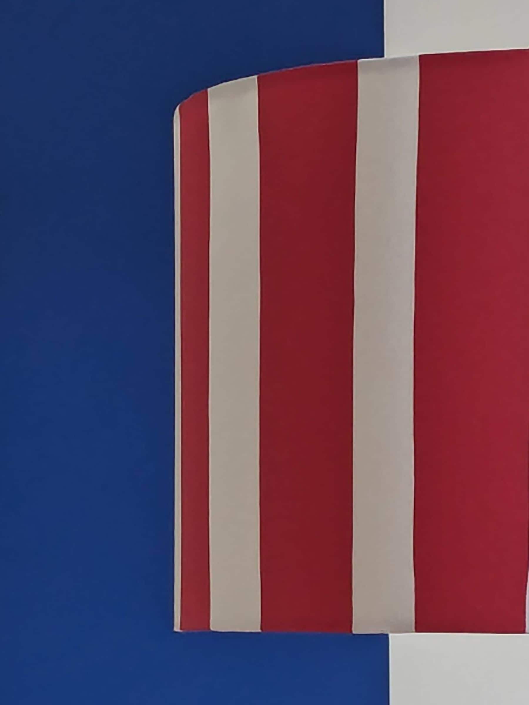 Houseof small stripe ceiling shade in pink and orange, UK version
