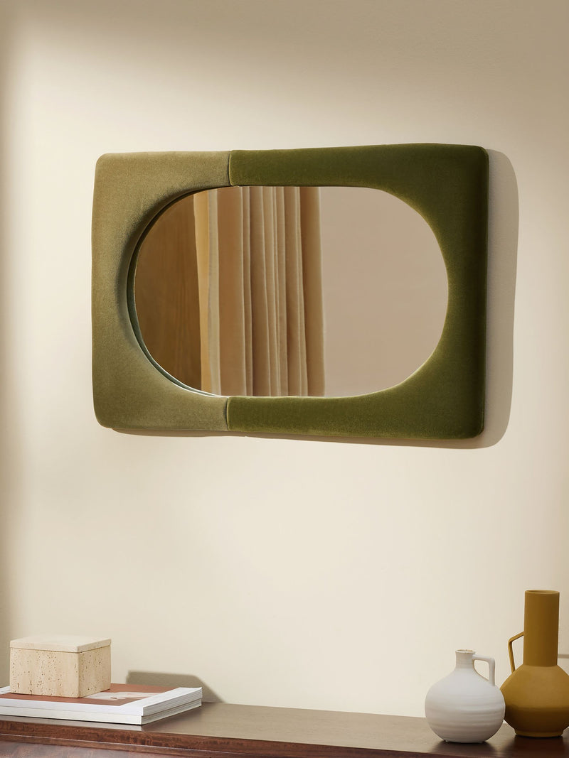 MADE.COM green Selene velvet mirror, UK version