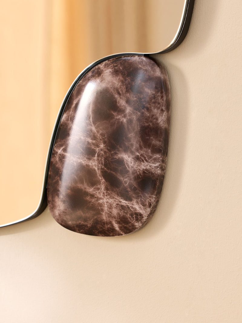 MADE.COM Brown Davi marble effect mirror 20x50cm - British product