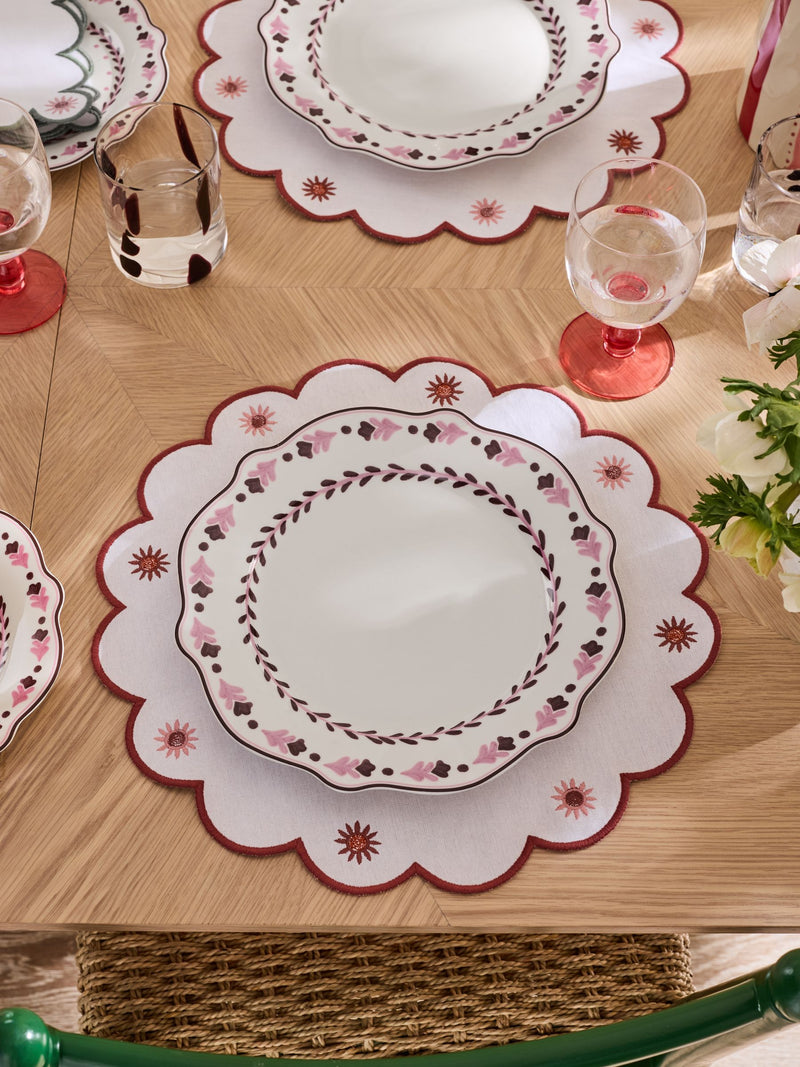 Nina Campbell pink primrose dinner plates set of 4, UK version