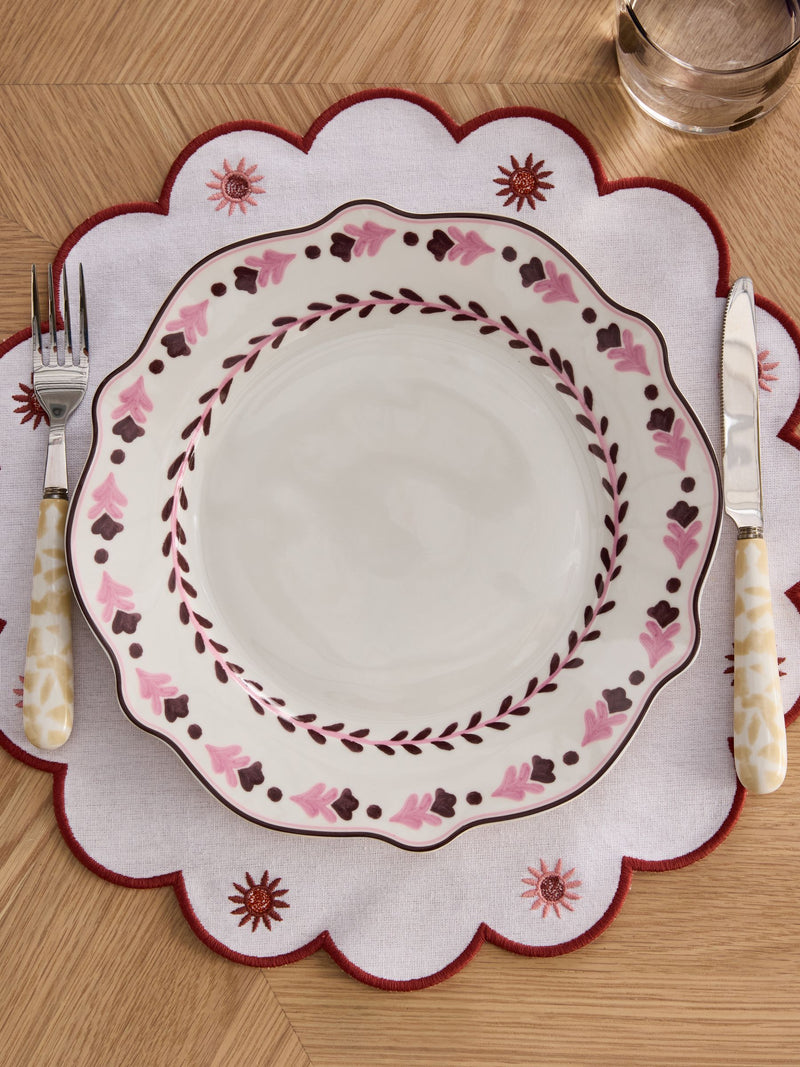 Nina Campbell pink primrose dinner plates set of 4, UK version