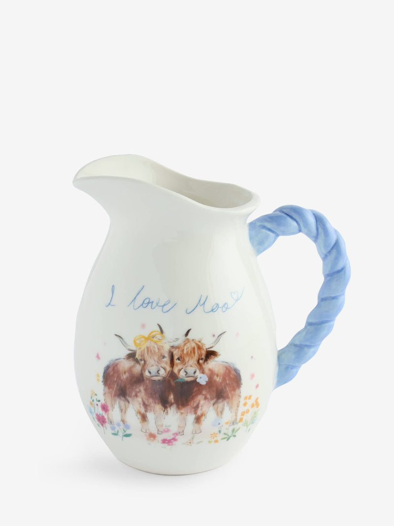 Hamish the Highland cow ceramic jug vase 18cm, UK version