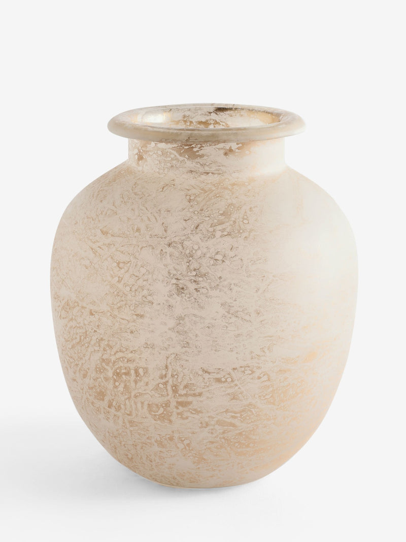 Gold frosted glass vase 33cm height - British product