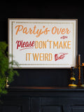 Rockett St George Party's Over light up wall art 50x70cm (British brand)