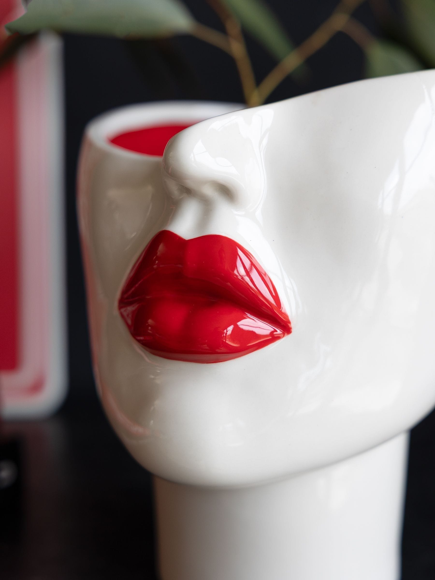 Rockett St George red lips face planter 20cm - British product