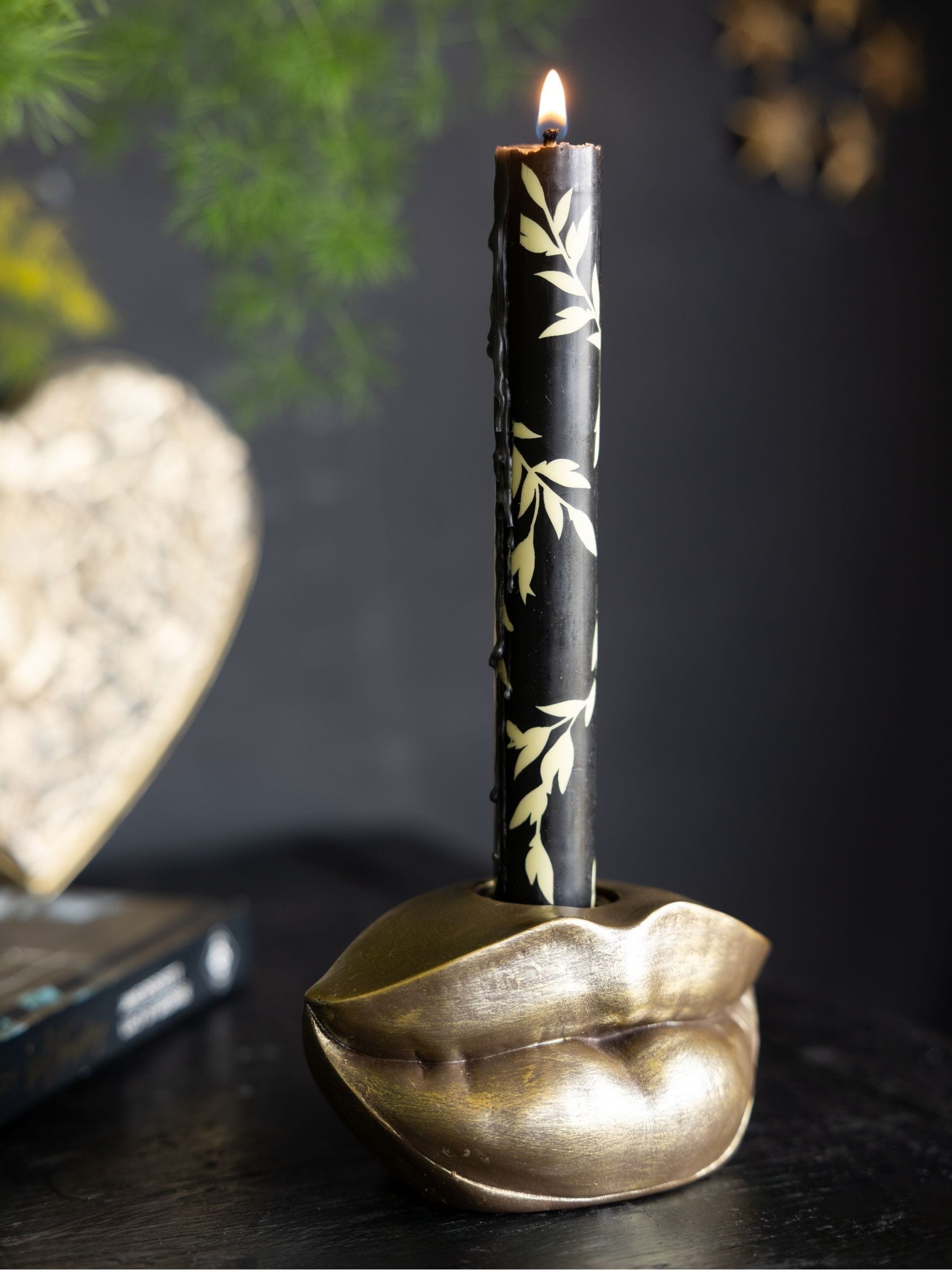 Rockett St George gold lips taper candle holder, UK version