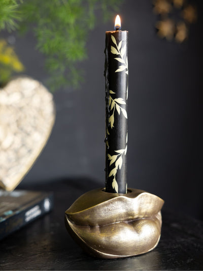 Next Rockett St George Gold Lips Taper Candle Holder- Buy online at McGrocer