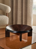 Dark brown mango wood footed bowl, imported from the UK