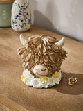 Natural Hamish Highland Cow Trinket Pot 13cm, imported from the UK