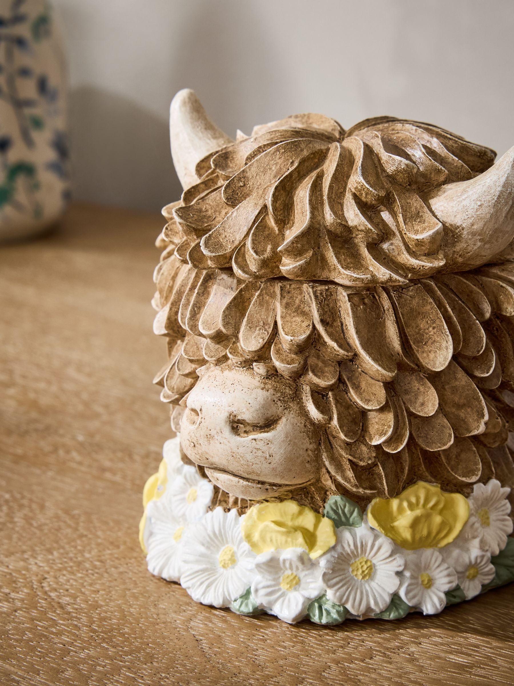 Natural Hamish Highland Cow Trinket Pot 13cm, imported from the UK