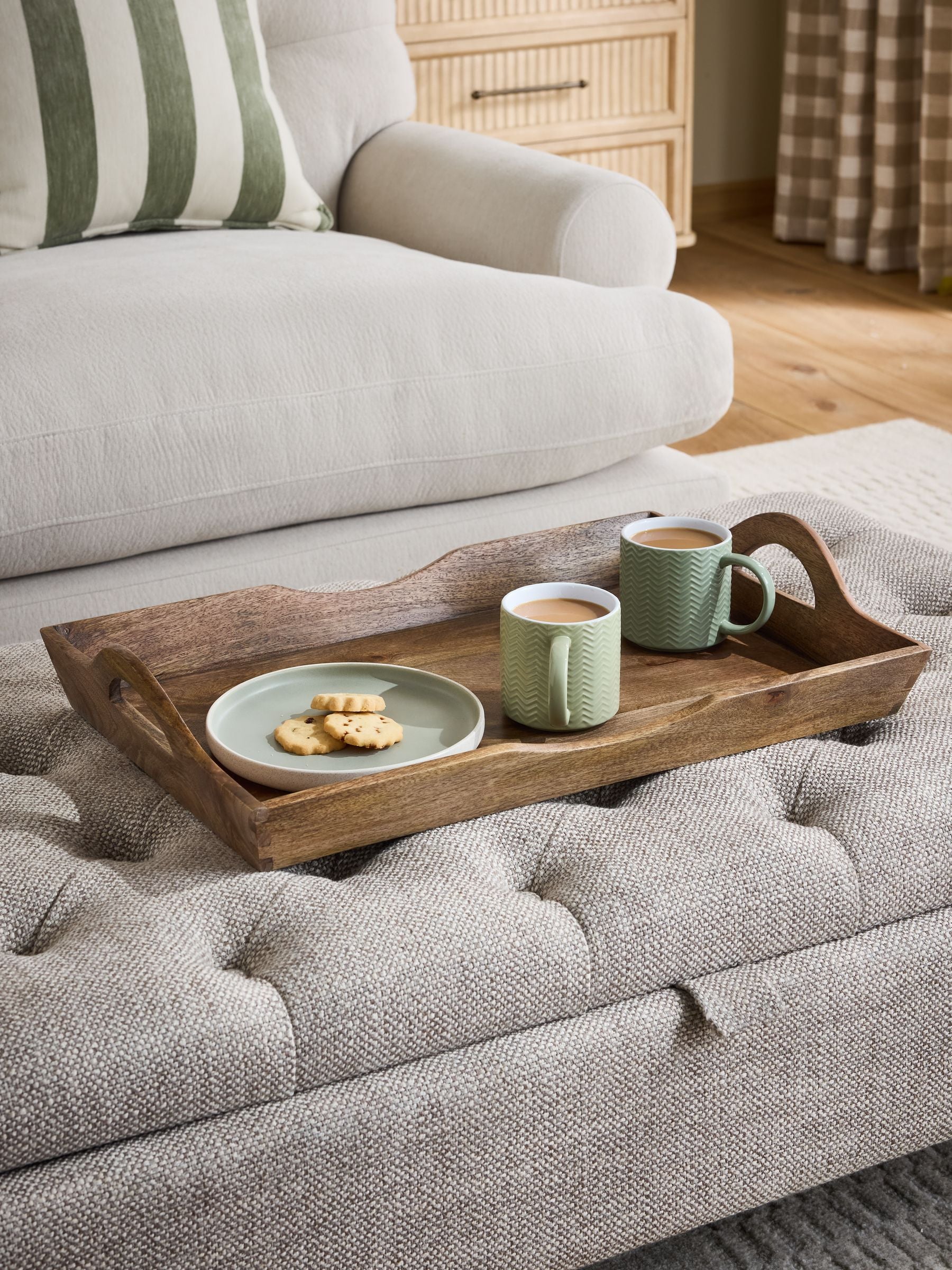 Wooden tray Albury brown 60cm, imported from the UK