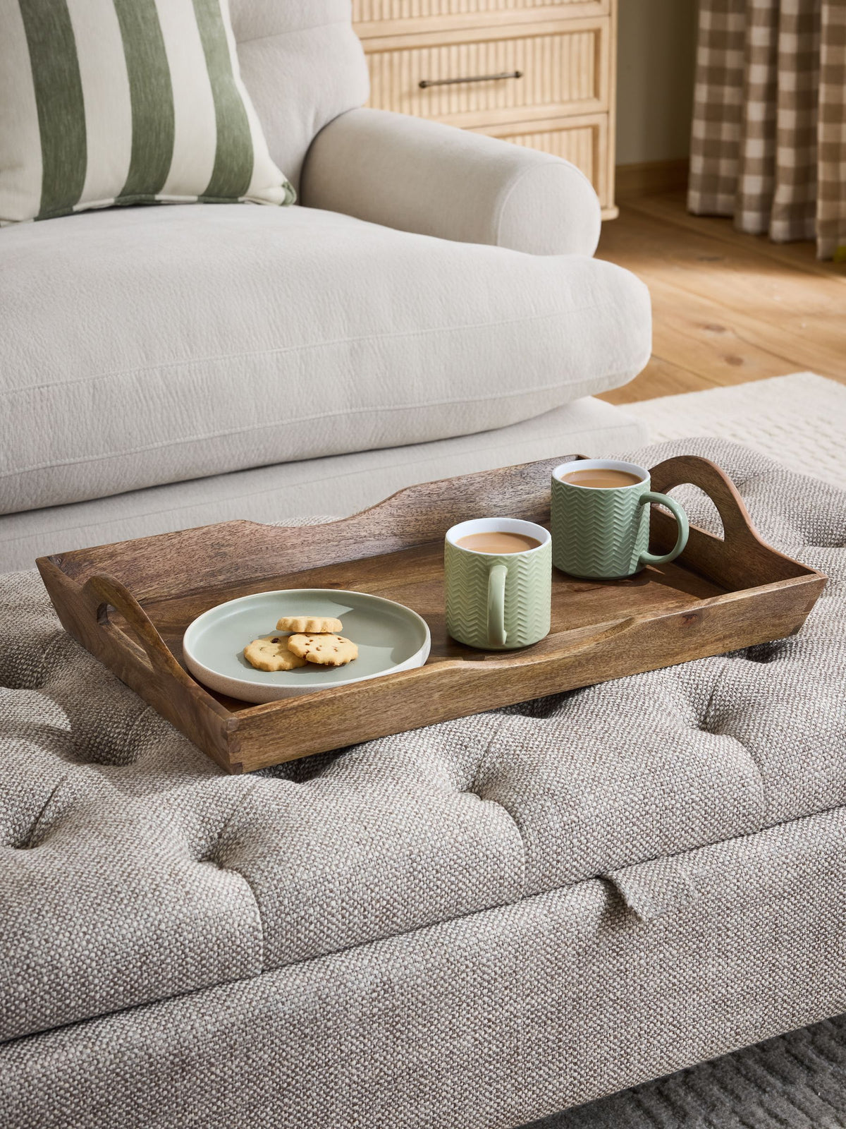 Wooden tray Albury brown 60cm, imported from the UK