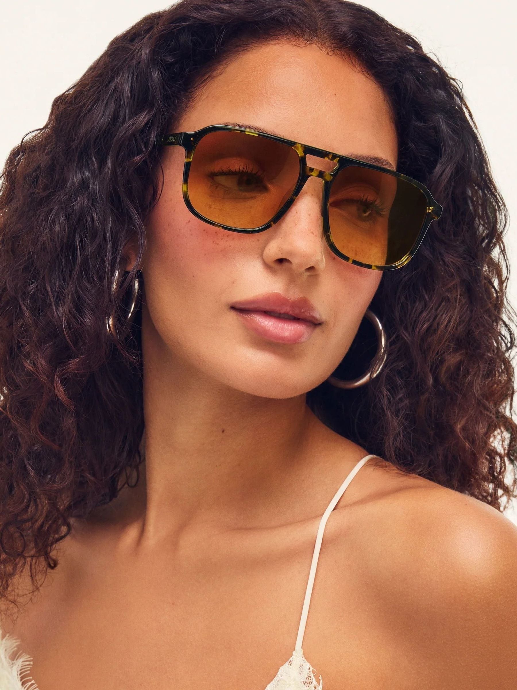 QUAY Brown On The Fly sunglasses, imported from the UK