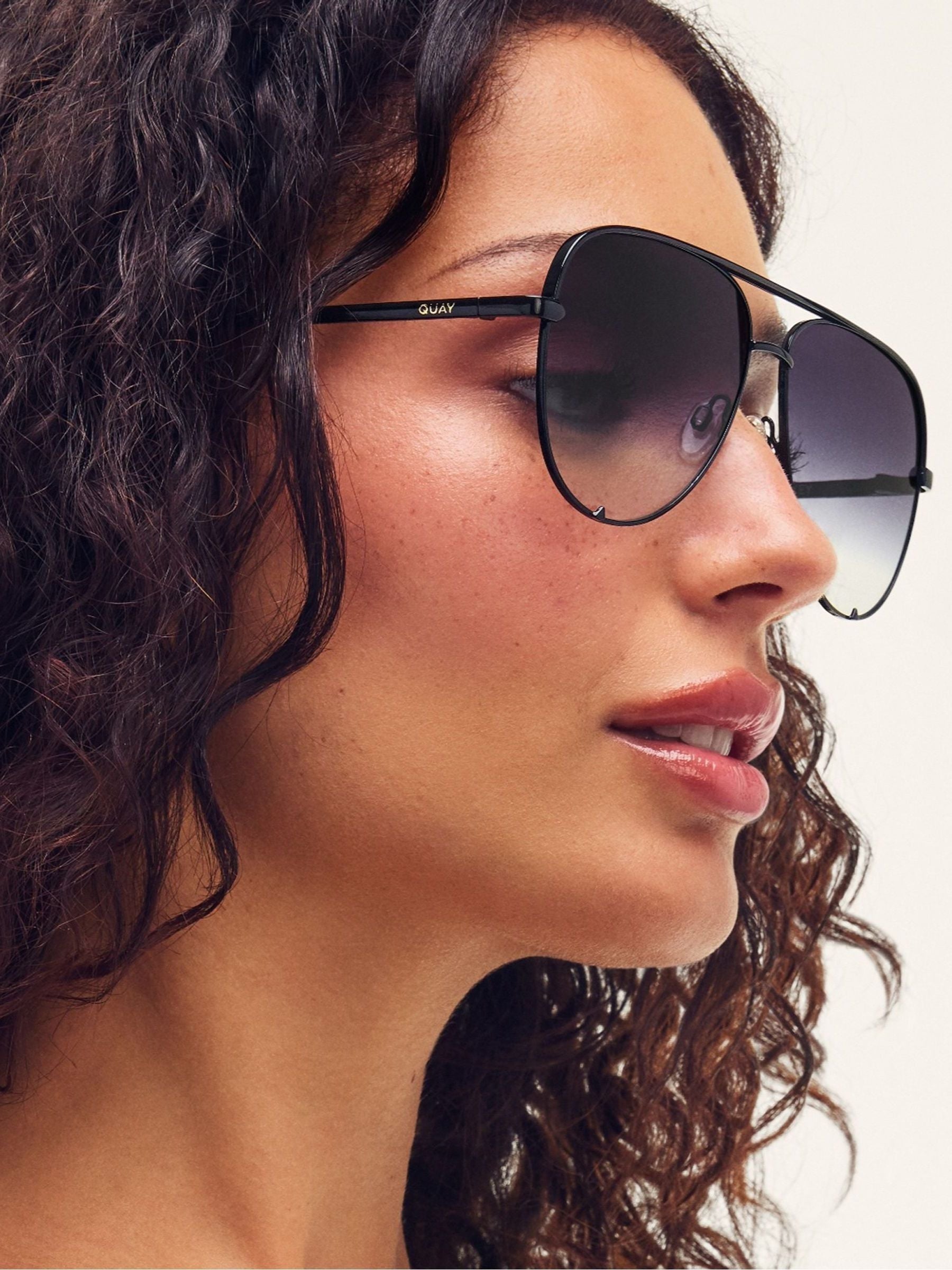 QUAY Black High Key sunglasses oversized lens - British product