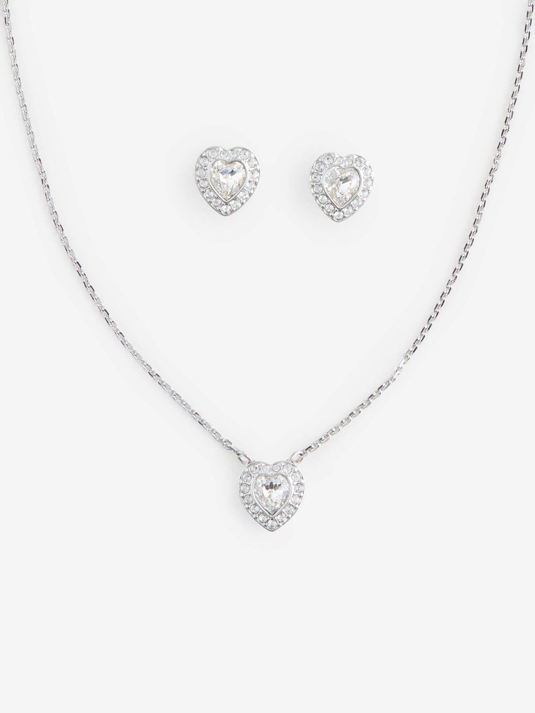 Swarovski White Ariana Grande Heart Rhodium Plated Jewellery Set (British brand)