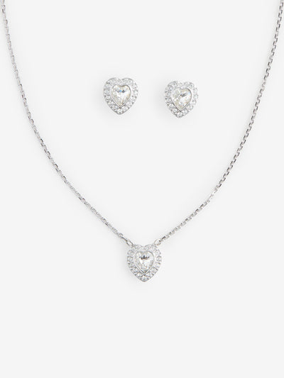 Swarovski Ariana Grande Heart White Rhodium Plated Jewellery Set