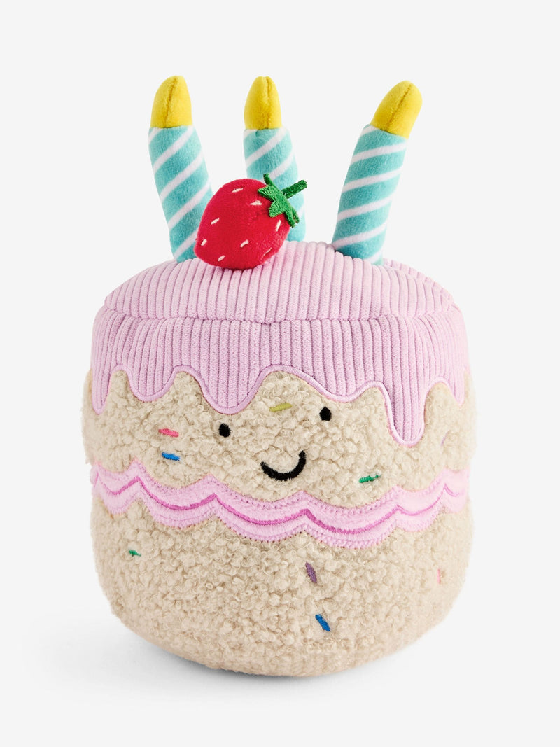 pink birthday cake shaped plush toy 22cm (British brand)