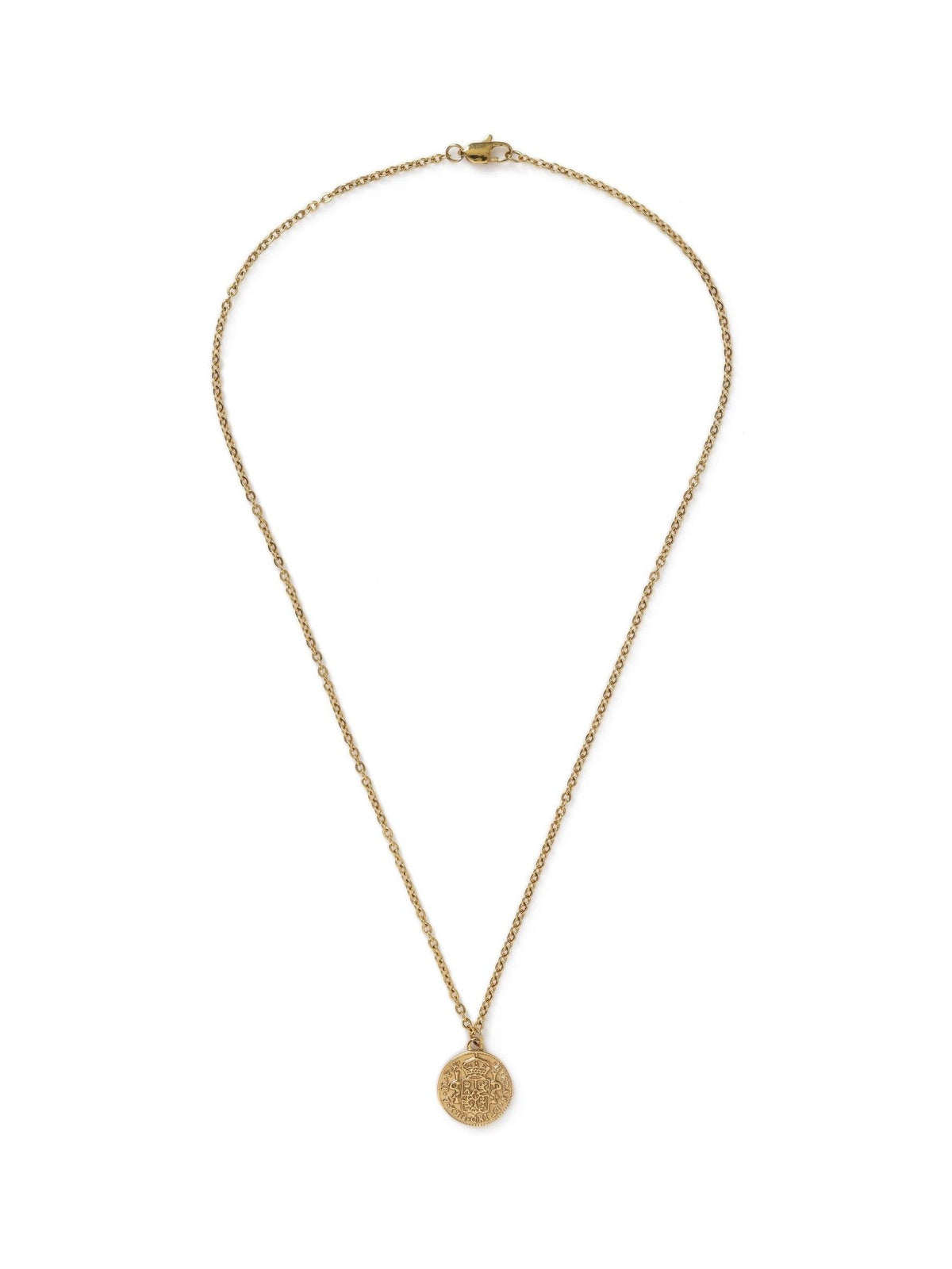 DCK mens gold tone stainless steel coin necklace - British product