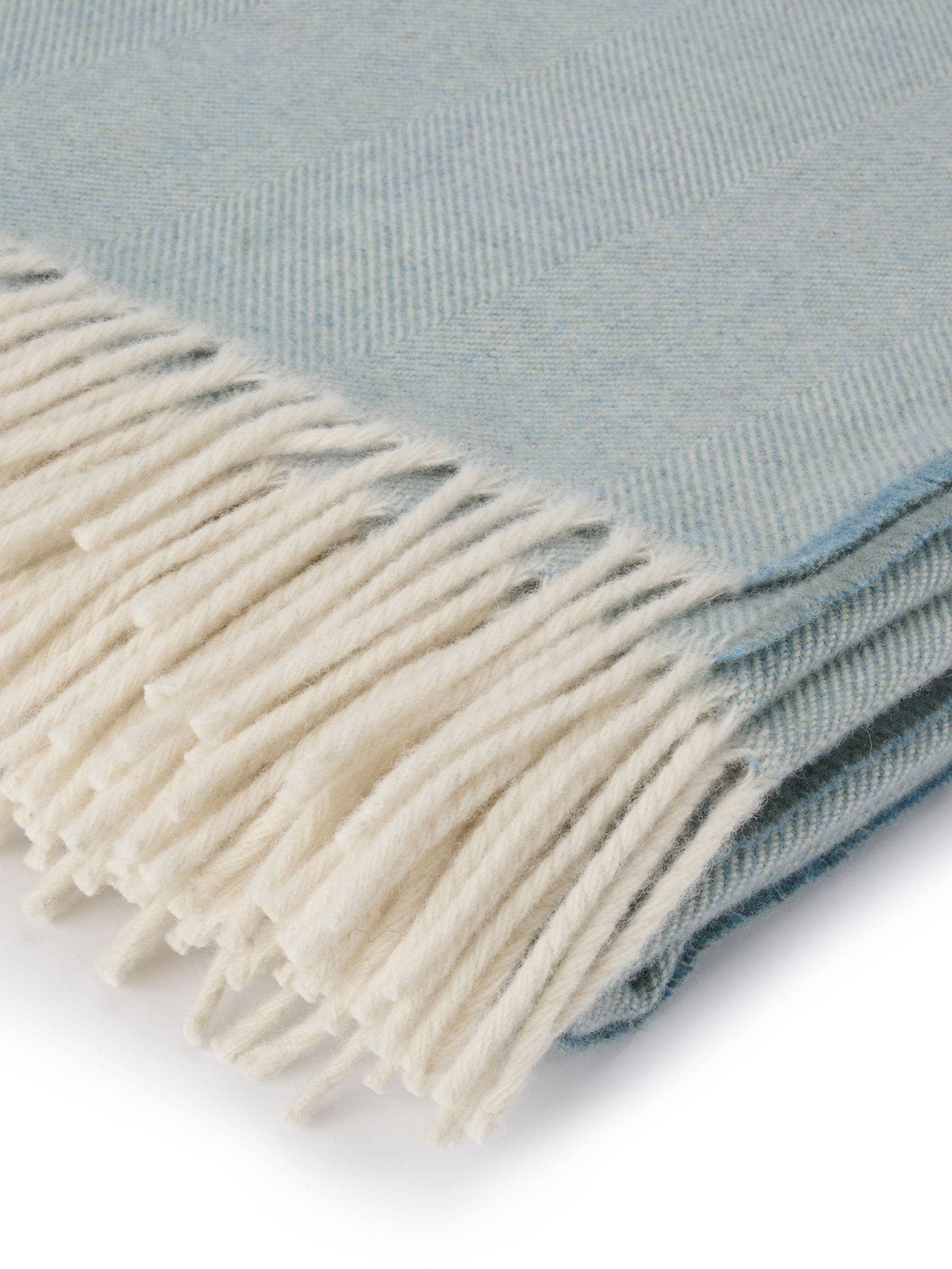 Sophie Allport teal blue lambswool throw (British brand)