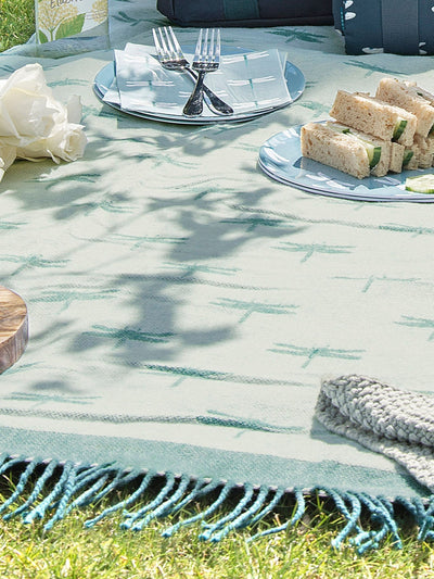 Next Sophie Allport Teal Blue Dragonfly Picnic Blanket- Buy online at McGrocer