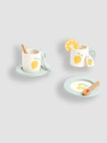 JoJo Maman Bébé wooden toy kettle and tea cups - British product
